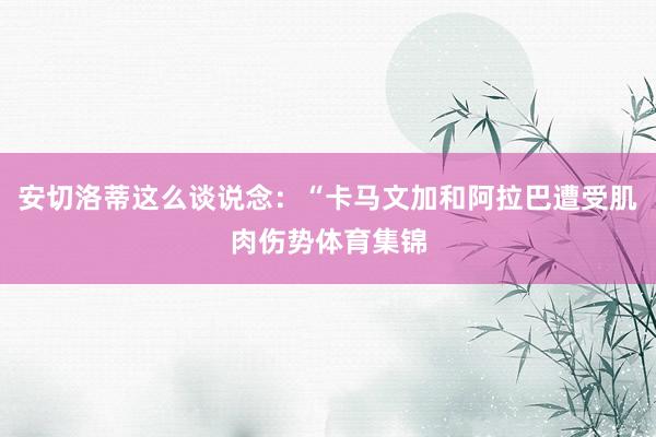 安切洛蒂这么谈说念：“卡马文加和阿拉巴遭受肌肉伤势体育集锦