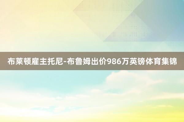 布莱顿雇主托尼-布鲁姆出价986万英镑体育集锦