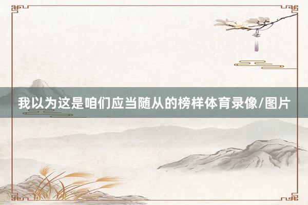 我以为这是咱们应当随从的榜样体育录像/图片