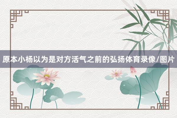 原本小杨以为是对方活气之前的弘扬体育录像/图片