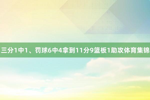三分1中1、罚球6中4拿到11分9篮板1助攻体育集锦