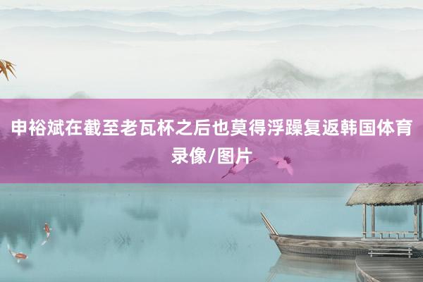 申裕斌在截至老瓦杯之后也莫得浮躁复返韩国体育录像/图片