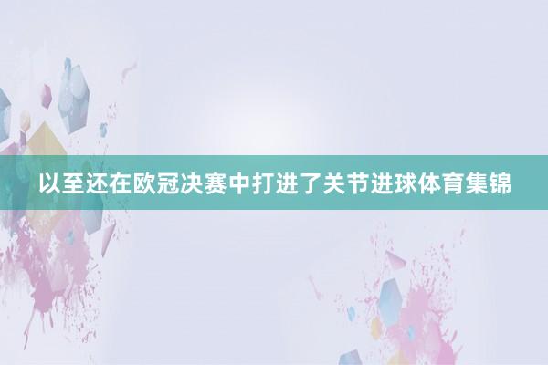以至还在欧冠决赛中打进了关节进球体育集锦