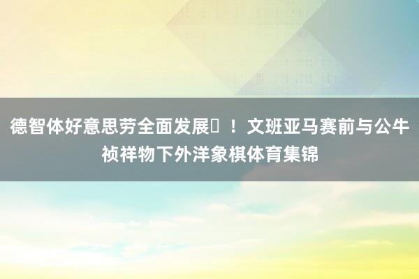德智体好意思劳全面发展♜！文班亚马赛前与公牛祯祥物下外洋象棋体育集锦