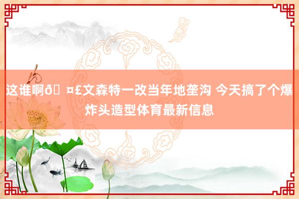 这谁啊🤣文森特一改当年地垄沟 今天搞了个爆炸头造型体育最新信息