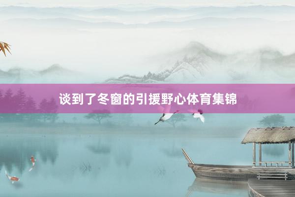 谈到了冬窗的引援野心体育集锦