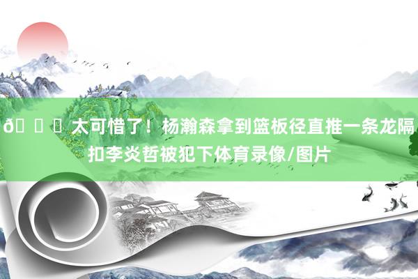 😕太可惜了！杨瀚森拿到篮板径直推一条龙隔扣李炎哲被犯下体育录像/图片