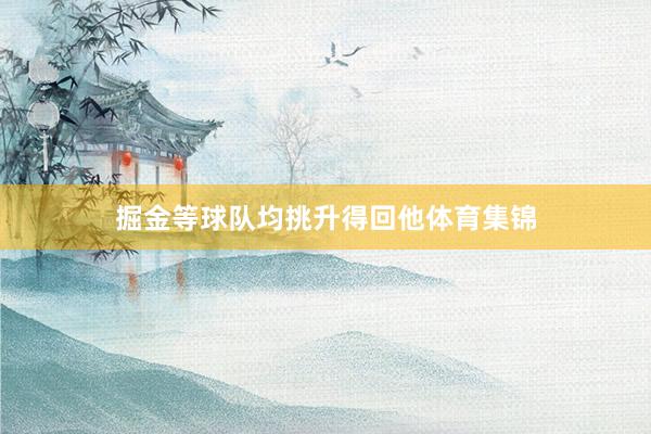 掘金等球队均挑升得回他体育集锦