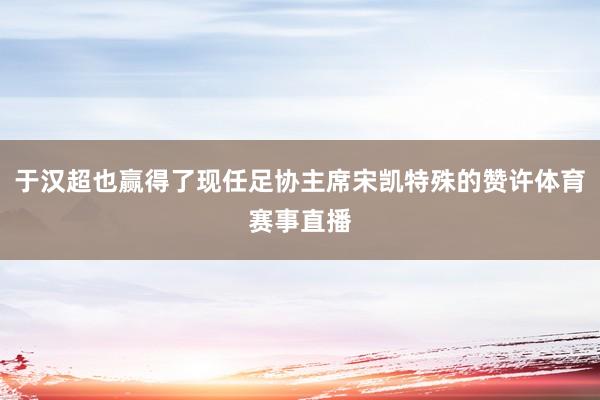 于汉超也赢得了现任足协主席宋凯特殊的赞许体育赛事直播
