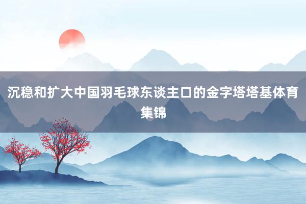 沉稳和扩大中国羽毛球东谈主口的金字塔塔基体育集锦