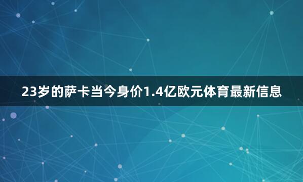 23岁的萨卡当今身价1.4亿欧元体育最新信息